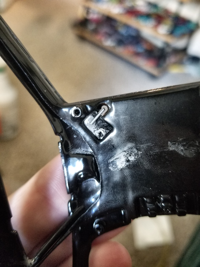 Hinge extension in place
